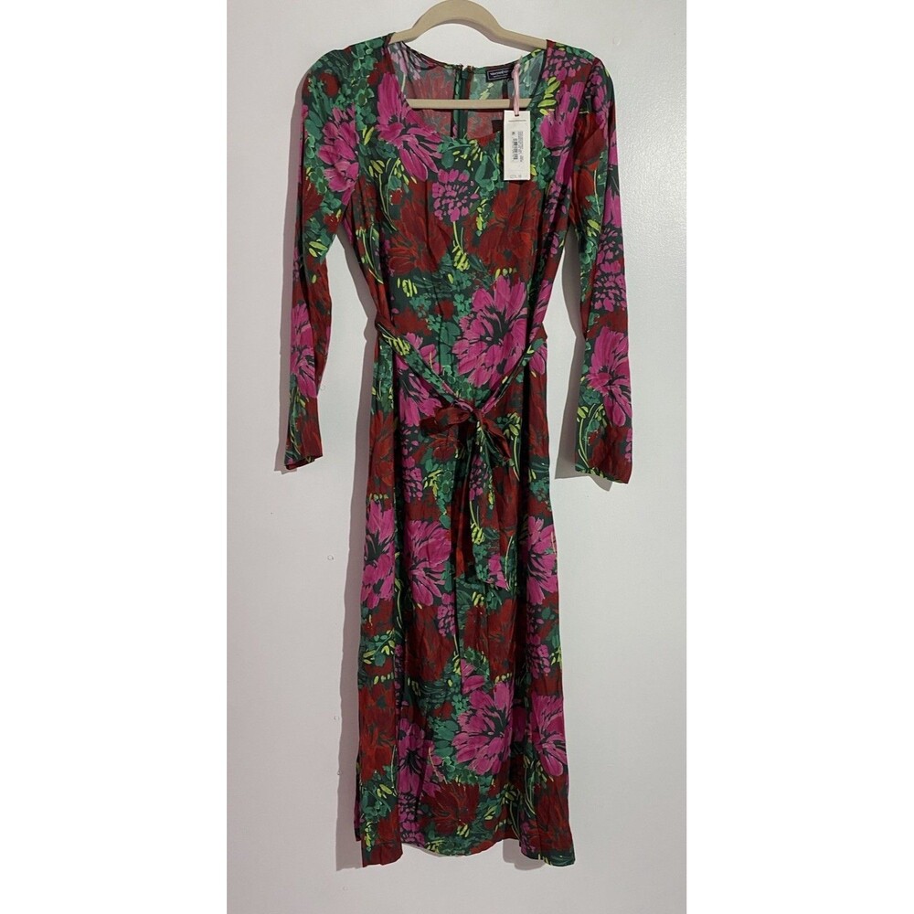 Vineyard Vines Dress S Floral Silk Twill Maxi Cottagecore Feminine Hawaiian $348